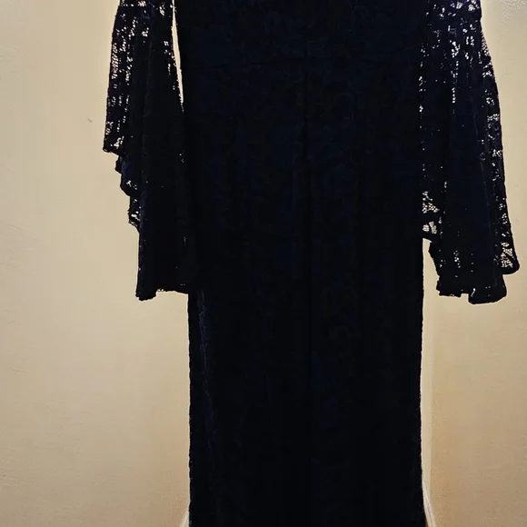 VFSHOW Womens Keyhole Front Bell Sleeve Formal Evening Wedding Party Maxi Dress - Picture 6 of 6